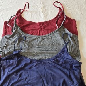 Bamboo Cool Camisole 3-pack Size Large Navy, Maroon, Gray New In Box Adj Straps